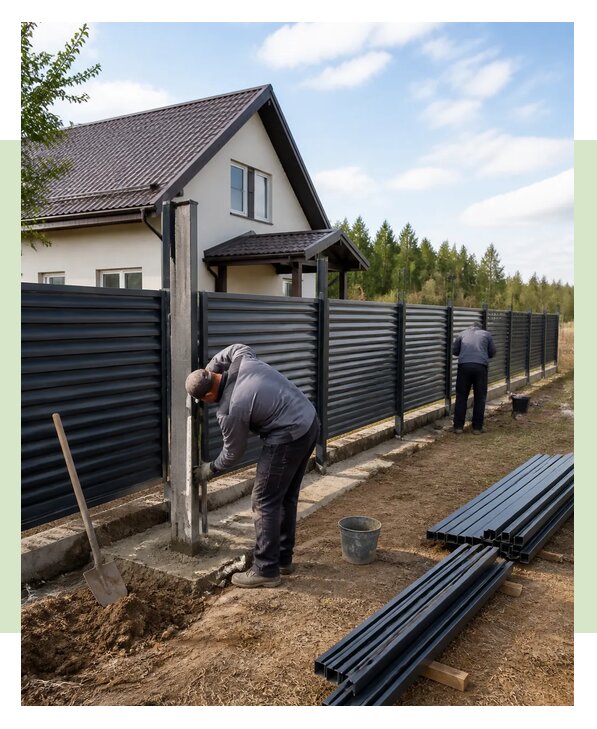 Строительство заборов под ключ с установкой в Курганинске